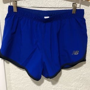 New Balance women’s blue running shorts with built in panties size medium.
